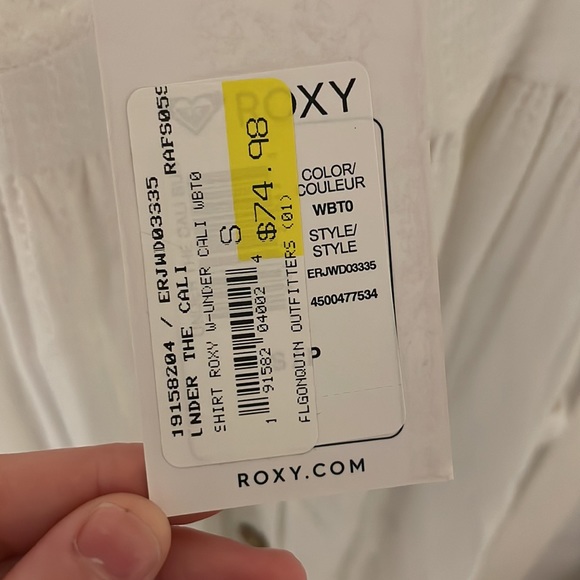 White Roxy beach dress with pockets size Small - Picture 2 of 2